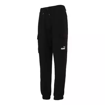 Брюки running training breathable knit bundle feet sports long pants black Puma, черный