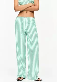 Брюки RUSTIC STRIPED - JOGGERS PULL&BEAR, зеленый