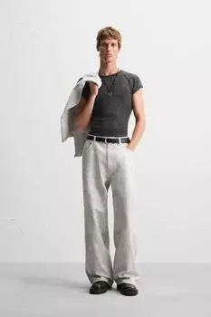 Брюки с абстрактным принтом ZARA, цвет Ice