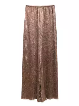 Брюки с эффектом металлик Forte Forte, коричневый