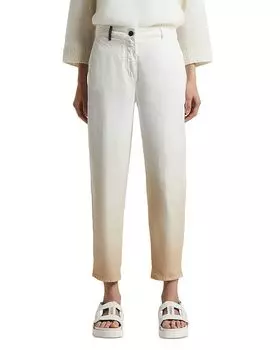 Брюки с эффектом омбре и зауженным низом Peserico, белый