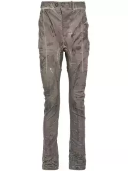 Брюки с эффектом потертости Boris Bidjan Saberi, серый