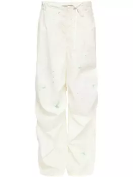 Брюки с эффектом разбрызганной краски MM6 Maison Margiela, белый