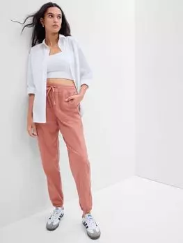 Брюки с эластичной талией Gap, коричневый