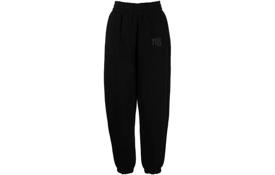 Брюки с эластичной талией и логотипом Alexander Wang, черный