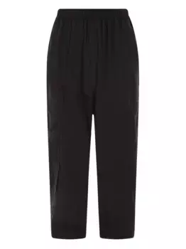 Брюки с эластичным поясом и цветочной вышивкой By Walid, черный