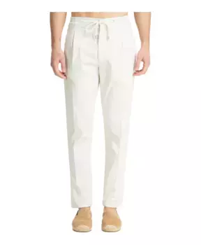 Брюки с эластичным поясом и карманами Lardini, белый