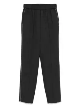 Брюки с эластичным поясом и лампасами Peserico, серый