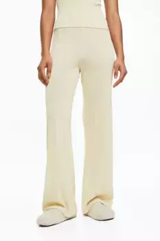 Брюки с эластичным трикотажем H&M, бежевый