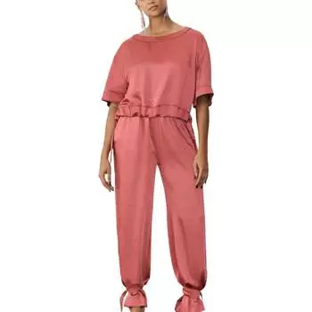 Брюки с атласной лентой в цвете Cassis GSTQ