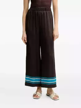 Брюки с атласными полосками LUISA SPAGNOLI, коричневый