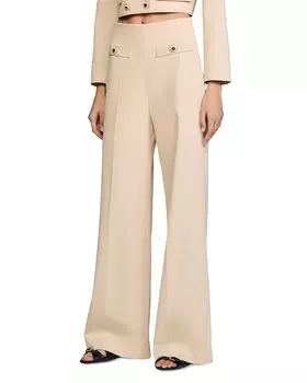 Брюки с боковой молнией Sandro, коричневый/бежевый