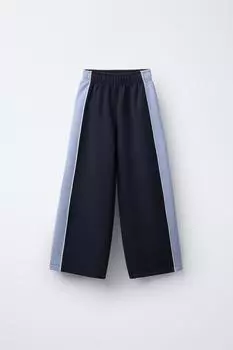 Брюки с боковой подкладкой ZARA, темно-синий