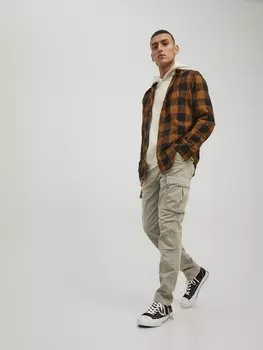 Брюки с боковыми карманами Pstace Tucker Ama Noos Jack & Jones, однотонный с деталями дюны