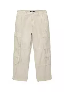 Брюки с боковыми карманами PULL&BEAR, белые