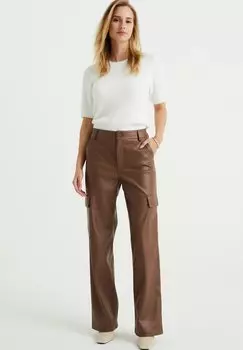 Брюки с боковыми карманами WE Fashion, коричневые