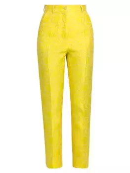 Брюки с цветочной вышивкой Dolce&Gabbana, цвет giallo