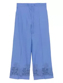 Брюки с цветочной вышивкой P.A.R.O.S.H., синий