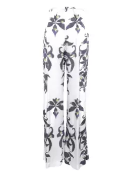 Брюки с цветочным принтом Forte Forte, белый