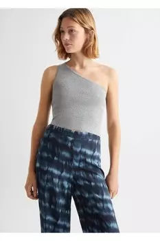 Брюки с цветочным принтом Mango, синий