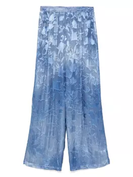 Брюки с цветочным узором Ermanno Scervino, синий