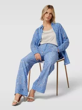 Брюки с цветочным узором по всей поверхности, модель «Халли» Second Female, светло-голубой