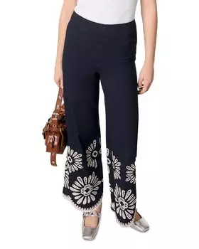 Брюки с деталями из вязаного крючком Maje, синий