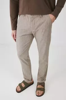 Брюки с добавлением льна Medicine, коричневый