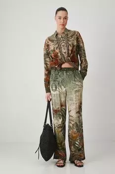 Брюки с добавлением льна Medicine, мультиколор