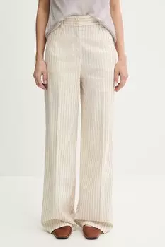 Брюки с добавлением льна Sisley, бежевый