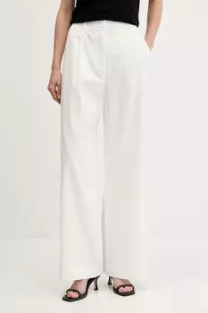 Брюки с добавлением льна Sisley, черный