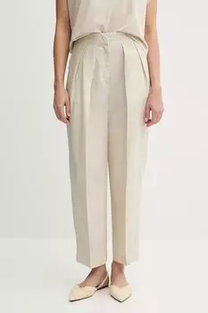 Брюки с добавлением льна United Colors Of Benetton, бежевый