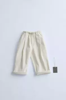 Брюки с дропытками ZARA, экрю