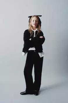 Брюки с дропытками ZARA, черный