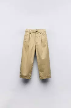 Брюки с дропытками ZARA, цвет mid-camel