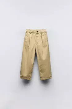 Брюки с дропытками ZARA, цвет mid-camel