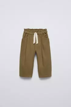 Брюки с дропытками ZARA, хаки
