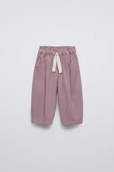 Брюки с дропытками ZARA, розовый
