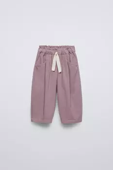 Брюки с дропытками ZARA, розовый