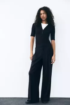 Брюки с дропытками ZARA, темно-синий