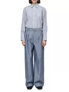 Брюки с двойной складкой спереди из шамбре Maria McManus, цвет chambray