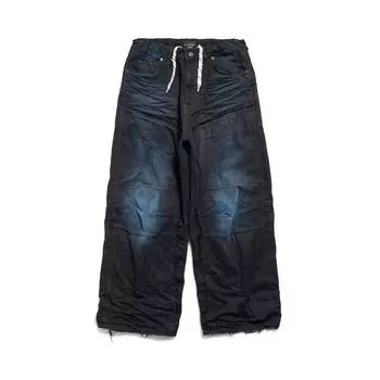 Брюки с двойным коленом BALENCIAGA, темно-синий