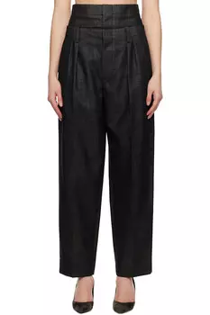 Брюки с двойным поясом Victoria Beckham, черный