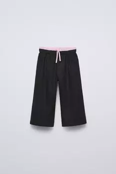 Брюки с двойным поясом ZARA, темно-серый
