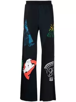 Брюки с графичным принтом Marine Serre, черный
