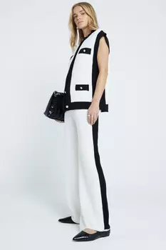 Брюки с кантом River Island, бежевый