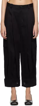 Брюки с карманами-сильфонами Y's, черный