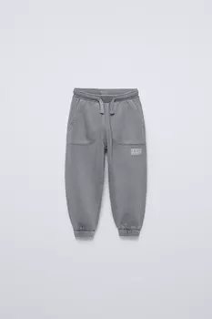 Брюки с карманами ZARA, серый