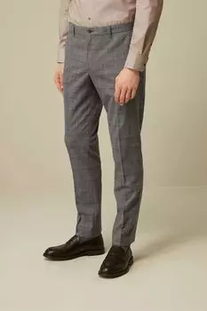 Брюки с клетчатой отделкой Next, серый