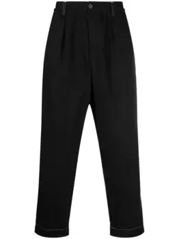 Брюки с контрастной строчкой Marni, черный